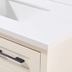 Altair Caorle 37. in Engineered Stone Vanity Top in Snow White with White Sink