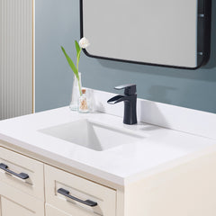 Altair Caorle 37. in Engineered Stone Vanity Top in Snow White with White Sink