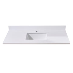 Altair Caorle 49. in Engineered Stone Vanity Top in Snow White with White Sink