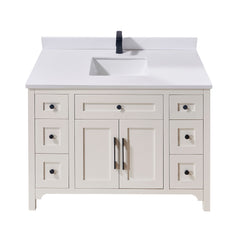 Altair Caorle 49. in Engineered Stone Vanity Top in Snow White with White Sink