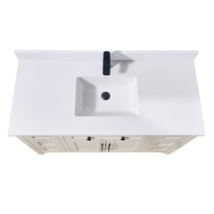 Altair Caorle 49. in Engineered Stone Vanity Top in Snow White with White Sink