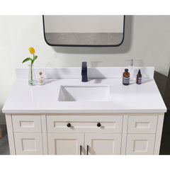 Altair Caorle 49. in Engineered Stone Vanity Top in Snow White with White Sink
