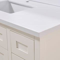 Altair Caorle 49. in Engineered Stone Vanity Top in Snow White with White Sink