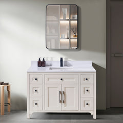 Altair Caorle 49. in Engineered Stone Vanity Top in Snow White with White Sink