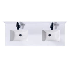 Altair Caorle 61. in Engineered Stone Vanity Top in Snow White with Double White Sink