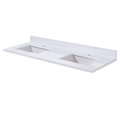 Altair Caorle 61. in Engineered Stone Vanity Top in Snow White with Double White Sink