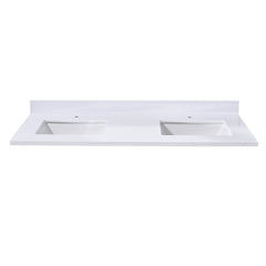 Altair Caorle 61. in Engineered Stone Vanity Top in Snow White with Double White Sink