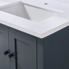Altair Caorle 61. in Engineered Stone Vanity Top in Snow White with Double White Sink