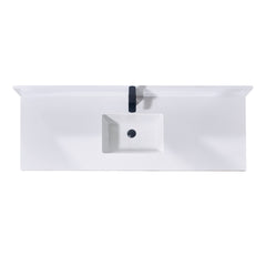 Altair Caorle 61. in Engineered Stone Vanity Top in Snow White with Single White Sink