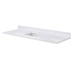 Altair Caorle 61. in Engineered Stone Vanity Top in Snow White with Single White Sink