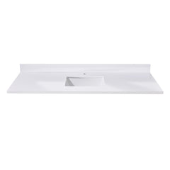 Altair Caorle 61. in Engineered Stone Vanity Top in Snow White with Single White Sink