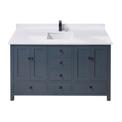 Altair Caorle 61. in Engineered Stone Vanity Top in Snow White with Single White Sink