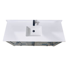 Altair Caorle 61. in Engineered Stone Vanity Top in Snow White with Single White Sink