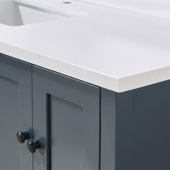 Altair Caorle 61. in Engineered Stone Vanity Top in Snow White with Single White Sink