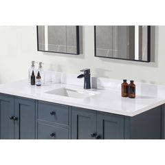 Altair Caorle 61. in Engineered Stone Vanity Top in Snow White with Single White Sink