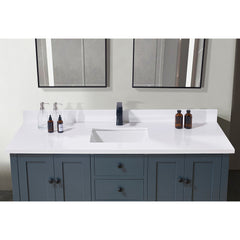 Altair Caorle 61. in Engineered Stone Vanity Top in Snow White with Single White Sink