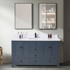 Altair Caorle 61. in Engineered Stone Vanity Top in Snow White with Single White Sink