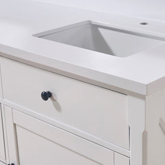 Altair Caorle 73. in Engineered Stone Vanity Top in Snow White with White Sink