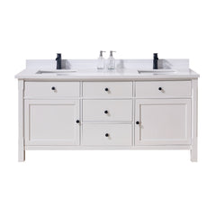 Altair Caorle 73. in Engineered Stone Vanity Top in Snow White with White Sink