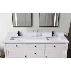 Altair Caorle 73. in Engineered Stone Vanity Top in Snow White with White Sink