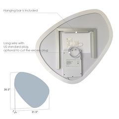 Altair Rasso Novelty 32" Frameless Modern Bathroom/Vanity LED Lighted Wall Mirror
