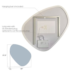 Altair Rasso Novelty 39" Frameless Modern Bathroom/Vanity LED Lighted Wall Mirror