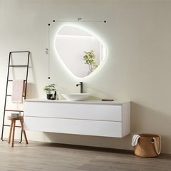 Altair Rasso Novelty 39" Frameless Modern Bathroom/Vanity LED Lighted Wall Mirror
