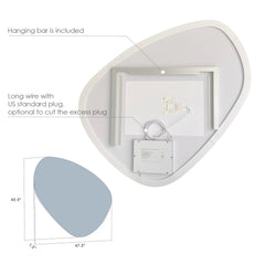 Altair Rasso Novelty 47" Frameless Modern Bathroom/Vanity LED Lighted Wall Mirror