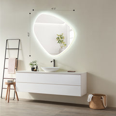 Altair Rasso Novelty 47" Frameless Modern Bathroom/Vanity LED Lighted Wall Mirror