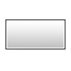 Altair Apollo 60"x30" Rectangular Anti-Fog Dimmable Modern Bathroom/Vanity LED Lighted Wall Mirror in Matte Black Aluminum Framed