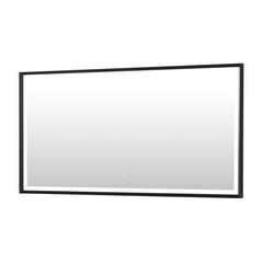 Altair Apollo 60"x30" Rectangular Anti-Fog Dimmable Modern Bathroom/Vanity LED Lighted Wall Mirror in Matte Black Aluminum Framed