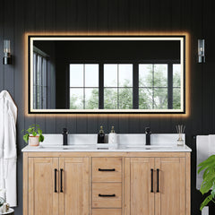 Altair Apollo 60"x30" Rectangular Anti-Fog Dimmable Modern Bathroom/Vanity LED Lighted Wall Mirror in Matte Black Aluminum Framed
