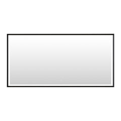 Altair Apollo 72"x36" Rectangular Anti-Fog Dimmable Modern Bathroom/Vanity LED Lighted Wall Mirror in Matte Black Aluminum Framed