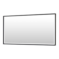 Altair Apollo 72"x36" Rectangular Anti-Fog Dimmable Modern Bathroom/Vanity LED Lighted Wall Mirror in Matte Black Aluminum Framed