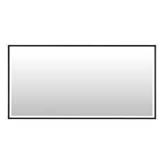 Altair Apollo 84"x42" Rectangular Anti-Fog Dimmable Modern Bathroom/Vanity LED Lighted Wall Mirror in Matte Black Aluminum Framed