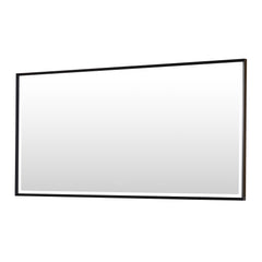 Altair Apollo 84"x42" Rectangular Anti-Fog Dimmable Modern Bathroom/Vanity LED Lighted Wall Mirror in Matte Black Aluminum Framed