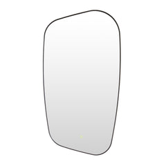 Altair Florian Novelty 26"x48" Anti-Fog Dimmable Modern Bathroom/Vanity LED Lighted Wall Mirror in Matte Black Aluminum Framed
