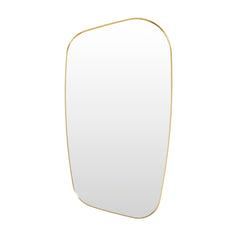 Altair Florian Novelty 26"x48" Anti-Fog Dimmable Modern Bathroom/Vanity LED Lighted Wall Mirror in Matte Black Aluminum Framed - Brushed Gold