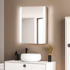 Altair Serra 24"x32" Rectangular Frameless Surface-Mount LED Lighted Bathroom Aluminum Mirror Medicine Cabinet