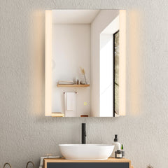 Altair Serra 24"x32" Rectangular Frameless Surface-Mount LED Lighted Bathroom Aluminum Mirror Medicine Cabinet