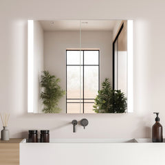 Altair Serra 36"x32" Rectangular Frameless Surface-Mount LED Lighted Bathroom Aluminum Mirror Medicine Cabinet