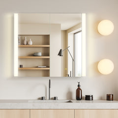 Altair Serra 36"x32" Rectangular Frameless Surface-Mount LED Lighted Bathroom Aluminum Mirror Medicine Cabinet