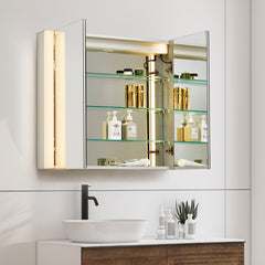 Altair Serra 36"x32" Rectangular Frameless Surface-Mount LED Lighted Bathroom Aluminum Mirror Medicine Cabinet