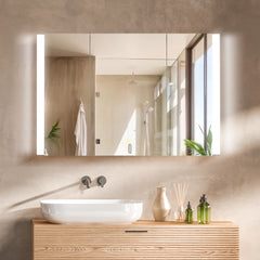 Altair Serra 48"x32" Rectangular Frameless Surface-Mount LED Lighted Bathroom Aluminum Mirror Medicine Cabinet