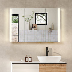 Altair Serra 48"x32" Rectangular Frameless Surface-Mount LED Lighted Bathroom Aluminum Mirror Medicine Cabinet