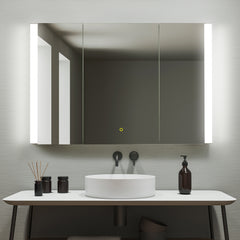 Altair Serra 48"x32" Rectangular Frameless Surface-Mount LED Lighted Bathroom Aluminum Mirror Medicine Cabinet
