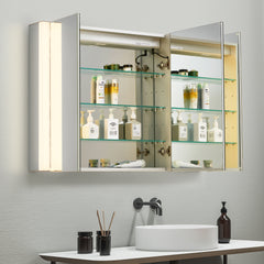Altair Serra 48"x32" Rectangular Frameless Surface-Mount LED Lighted Bathroom Aluminum Mirror Medicine Cabinet