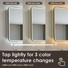 Altair Ostaria 48"x32" Rectangular Surface-Mount/Reccessed LED Lighted Bathroom Black Aluminum Mirror Medicine Cabinet