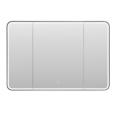 Altair Ostaria 48"x32" Rectangular Surface-Mount/Reccessed LED Lighted Bathroom Black Aluminum Mirror Medicine Cabinet