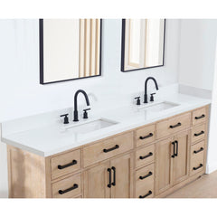 Altair Caorle 84. in Engineered Stone Vanity Top in Snow White with White Sink